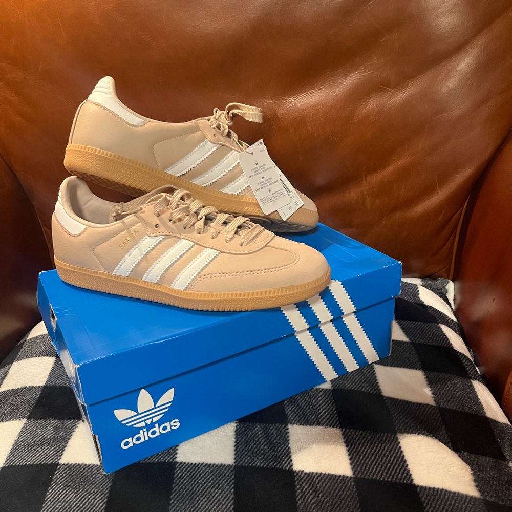 Adidas Women's Tan and White Athletic Shoes